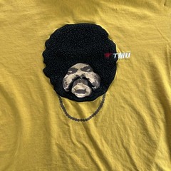 Vintage Club TMO Japan Shirt Mens Large Yellow Afro Graphic Two Tone Tee 90s