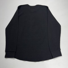 Vtg Ecko Unltd Mens Center Logo Thermal Waffle Knit Long Sleeve Shirt L Black