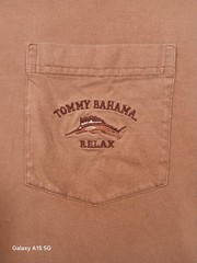 Tommy Bahama Relax Pink Solid Pocket Crew Neck Tagless T-Shirt Men’s L
