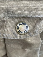 Filson Tincloth Game Bag Size 30 USA Made Vest Strap Leather Belt Closure