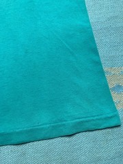 Vintage 90s pocket t shirt blank teal turquoise aqua distressed grunge large