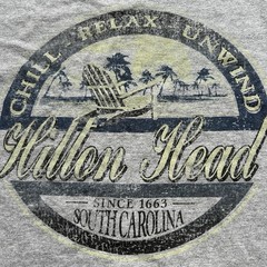 Vintage distressed Hilton Head South Carolina Heather Gray Crewneck T-Shirt – S