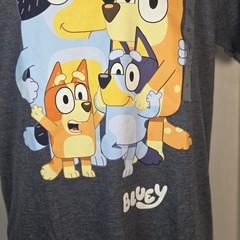 Bluey Blue T-shirt Bandit Chili Bingo Heeler Family Graphic Men’s Size M New