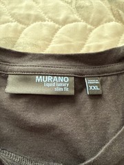 Murano Liquid Luxury Slim Fit Men’s XXL Black Short Sleeve Tee Shirt. Very Soft.