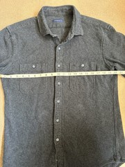 Proper Cloth Utility Shirt 100% Heavy Cotton Twill Flannel Charcoal/Navy Men’s M