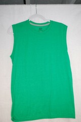 Mens BRIGHT GREEN MUSCLE T-SHIRT Sleeveless Tee SIZE S 34-36