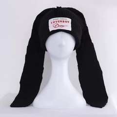 Bunny Ears Hat Beanie with Ears Long Ears Grunge Hat Winter Cap Warm Knit Rab…