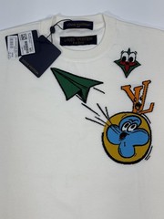 Louis Vuitton MNG Comics Intarsia Crewneck T-Shirt White Size M NWT