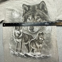 DOM Grey T-Shirt Sz S Graphic Wolf Pack Animals Outdoors Classic Distressed