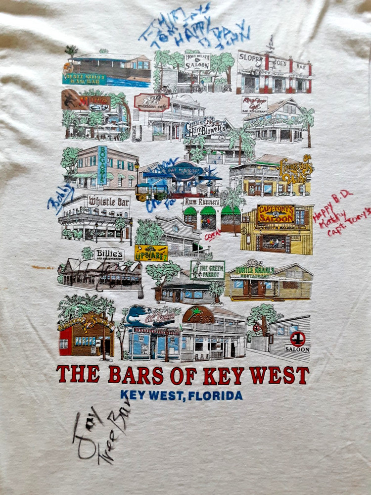 Bars of Key West Florida T Shirt Adult L – Bartender Signed – Delta Pro Weights