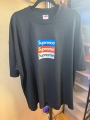 Supreme Asspizza Triple Box Logo Knicks Championship Tee Black 2XL BRAND NEW