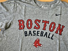 Nike Boston Red Sox T Shirt Mens L Gray MLB Baseball Athletic Cut Graphic Tee