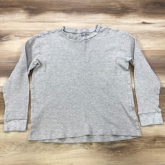 Jachs Waffle Knit Thermal Mens Large Heritage Cotton Blend Crewneck Grey Shirt
