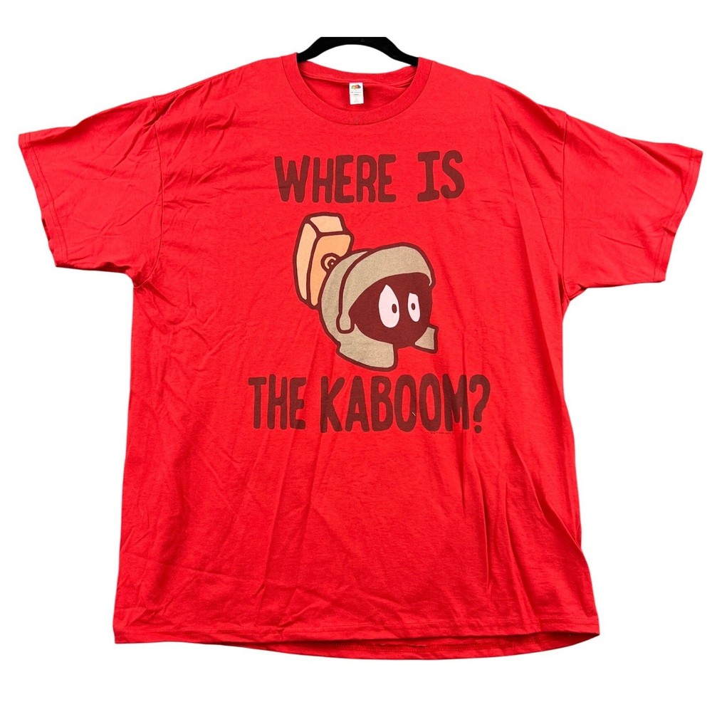Fruit of the Loom Looney Tunes Marvin the Martian Red Graphic T-Shirt Mens XL