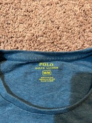 Polo Ralph Lauren Men’s Medium Blue Heather Orange Pony S/S Tee Crew Neck