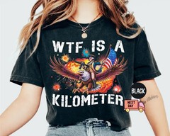 Funny Patriotic Graphic Tee WTF Is A Kilometer Shirt Retro American Meme T-Shirt