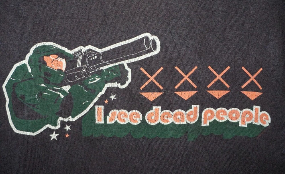 Vintage Halo 2 T Shirt XL Mens Master Chief X BOX Video Game Promo Tee Grail