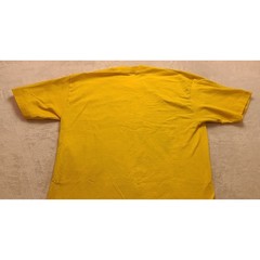 Vintage Style Yellow Short Sleeve T-Shirt Crew Neck V-Stitch Detail XL
