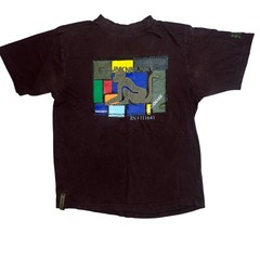DRUNKNMUNKY Y2K vintage Fabric Applique Monkey Graphic T-shirt Mens Size Med