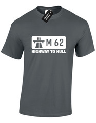 M62 HIGHWAY TO HULL MENS T SHIRT FUNNY DESIGN JOKE NOVELTY GIFT PRESENT IDEA