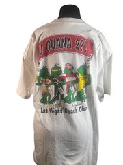 Mens 90s Las Vegas Beach Club Graphic Tshirt Size XL Iguana Party