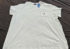 Nautica Active Stretch Mens Big & Tall 6X White Short Sleeve Pocket T Shirt 🔥