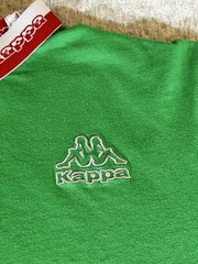 Kappa Shirt Men Large Green Ringer Short Sleeve Streetwear Sportswear Omini Logo