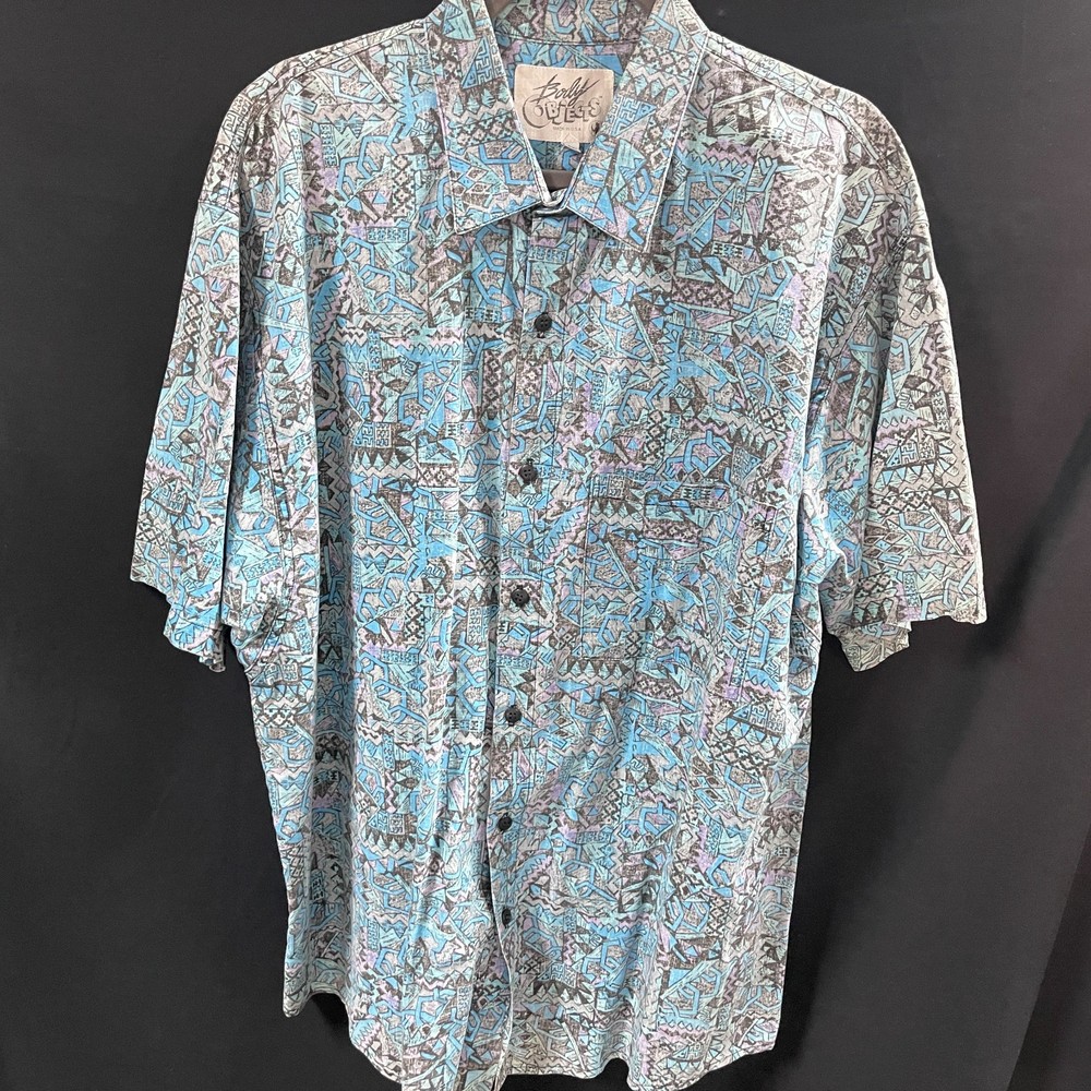 Body Objects Shirt Geometric Pattern Blue Size XL