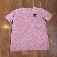 Mens COSTA DEL MAR Performance T Shirt Red Gray 100% Polyester sz M