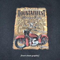 Motorcycle Biker T-Shirt Men’s 2XL Black Mountainfest 2016 Bikers Rally Outlaw