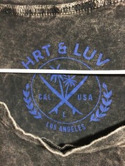 HRT & LUV Black Tie Dye Large Cotton (America) Made in USA T Shirt SleevelessT19