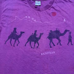 Vintage 80s 90s Rajasthan India Camel Thar Desert Tourist AOP Souvenir Shirt XL