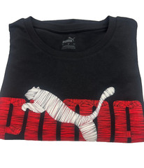 Puma Short-Sleeve Logo-Graphic T-Shirt in Black-Large