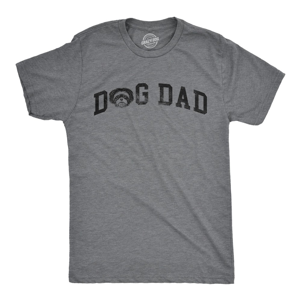 Mens Dog Dad Shih Tzu T Shirt Funny Cute Puppy Pet Shih Tzus Lover Tee for Guys