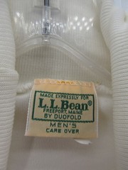 VGT LL Bean Duofold Shirt Men Medium White Base Layer Turtleneck Hiking 80s *