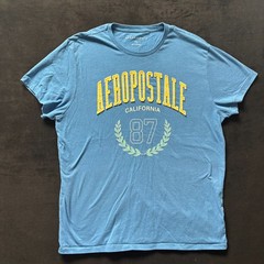 Aeropostale Mens XL Blue California 87 Graphic T Shirt Short Sleeve Crew Neck