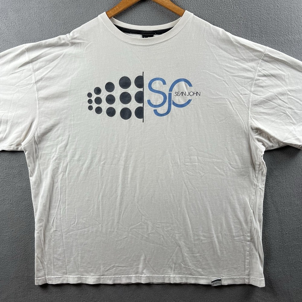 Vintage Sean John Shirt Mens Size 3XB White Baggy 90s Y2K Hip Hop Diddy Skater