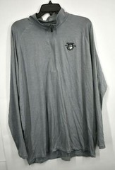 Ahead USA Mens Gray Stand-Up Collar 1/4 Zip Long Sleeve Stretch T Shirt XL