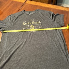 Lucky Brand T-Shirt Logo Short Sleeve Men’s XXL Heather Black & Gold