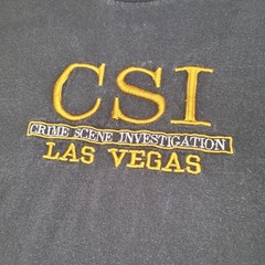CSI Las Vegas T Shirt Mens L Black Embroidered Crime Scene Investigation TV Show