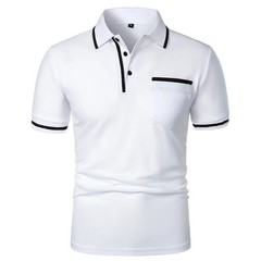 New Men’s Short Sleeve Polo Shirts Solid Color Casual T-shirt Summer Trendy