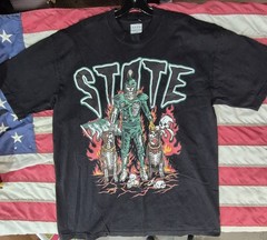 SANA Detroit Shirt Men’s Large Black Michigan State Spartans MSU Dawgs Skeleton