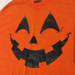 Pumpkin Happy Face On Orange T-Shirt 2XL Short Sleeve Halloween or Harvest Time