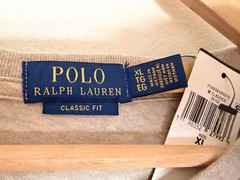 NWT Polo Ralph Lauren Classic Fit Cursive Stitched Embroidered Beige T-Shirt XL