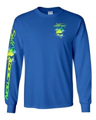 Salt Addiction Saltwater Dolphin Fishing Long Sleeve T Shirt Mahi Mahi Cotton