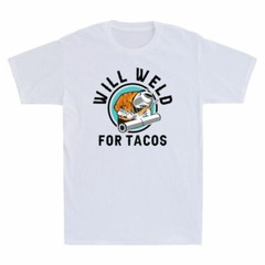 Will Weld For Tacos Funny Welder Shirt Welding Solder Lover Retro Men’s T-Shirt