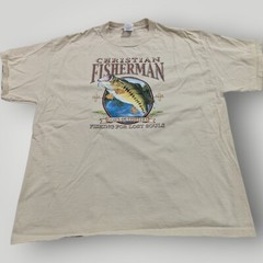 Christian Fisherman Men’s XL Tan 100% Cotton T Shirt God’s Outfitters