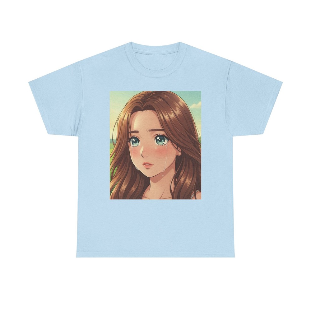Longing Hearts Anime Girl T-Shirt – Emotional Manga Aesthetic Graphic Tee