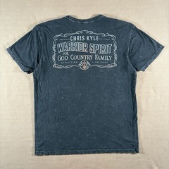 Affliction Chris Kyle Shirt Mens XL Blue Distressed Short Sleeve Graphic Tee USA
