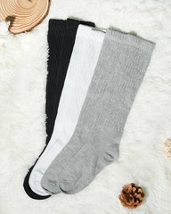 3 PCS Slouchy Socks For Women Long Knee Thigh High Boot Retro Thick Sock Set